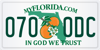 FL license plate 0700DC