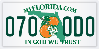 FL license plate 0700DO