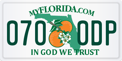 FL license plate 0700DP