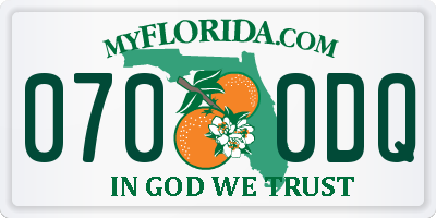 FL license plate 0700DQ