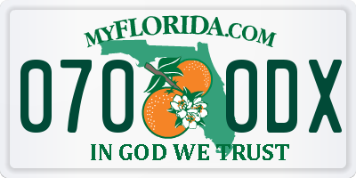 FL license plate 0700DX