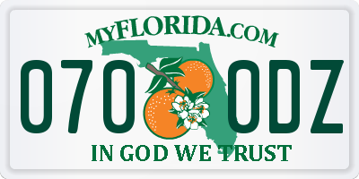 FL license plate 0700DZ