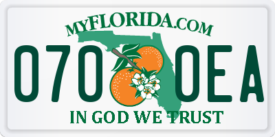 FL license plate 0700EA