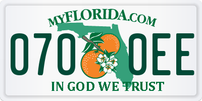 FL license plate 0700EE