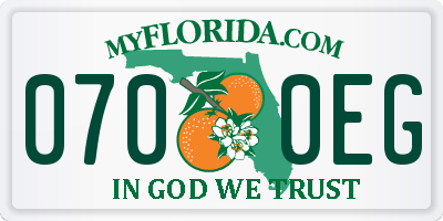 FL license plate 0700EG
