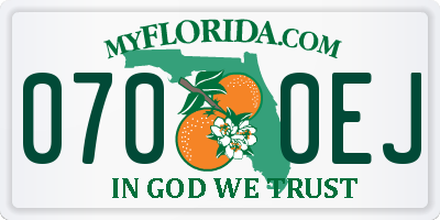 FL license plate 0700EJ