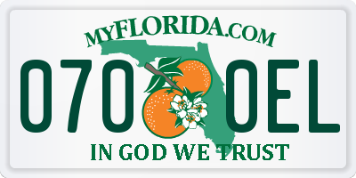 FL license plate 0700EL