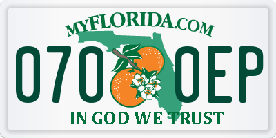 FL license plate 0700EP