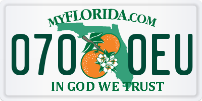 FL license plate 0700EU