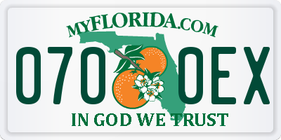 FL license plate 0700EX
