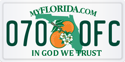 FL license plate 0700FC