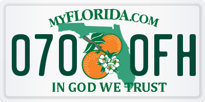 FL license plate 0700FH