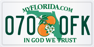 FL license plate 0700FK