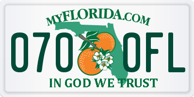 FL license plate 0700FL
