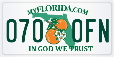 FL license plate 0700FN