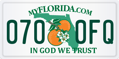 FL license plate 0700FQ