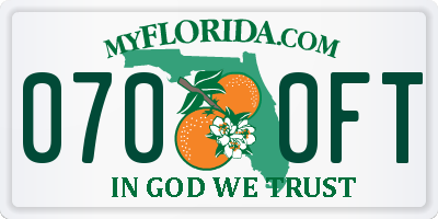 FL license plate 0700FT
