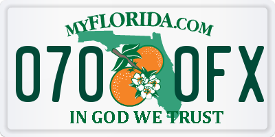 FL license plate 0700FX