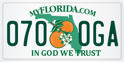 FL license plate 0700GA