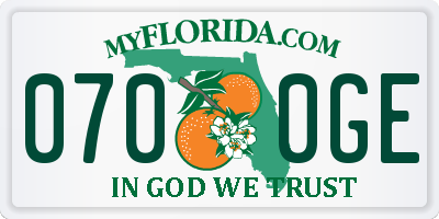 FL license plate 0700GE