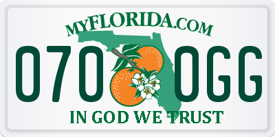 FL license plate 0700GG
