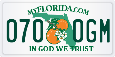 FL license plate 0700GM