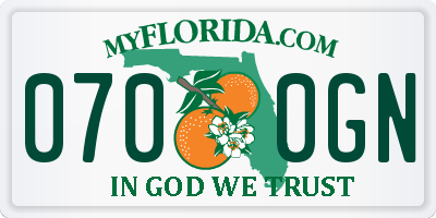 FL license plate 0700GN