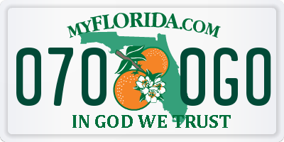 FL license plate 0700GO