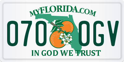 FL license plate 0700GV