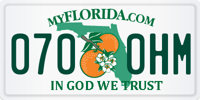 FL license plate 0700HM