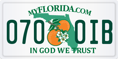 FL license plate 0700IB