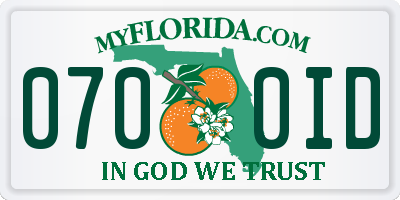 FL license plate 0700ID