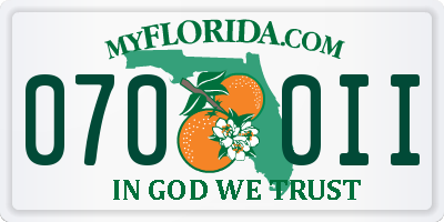 FL license plate 0700II