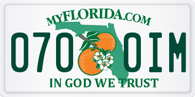 FL license plate 0700IM