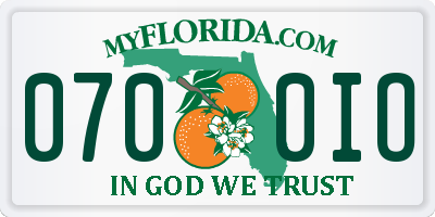 FL license plate 0700IO