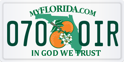 FL license plate 0700IR