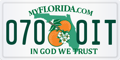 FL license plate 0700IT