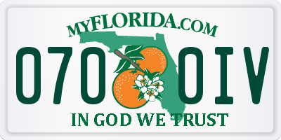 FL license plate 0700IV