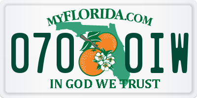 FL license plate 0700IW