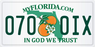 FL license plate 0700IX