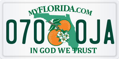 FL license plate 0700JA