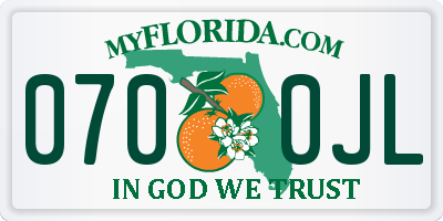 FL license plate 0700JL
