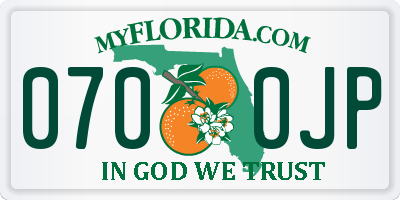 FL license plate 0700JP