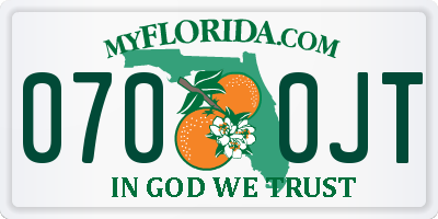 FL license plate 0700JT