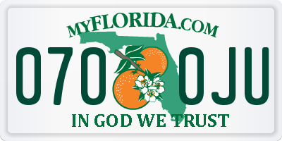 FL license plate 0700JU