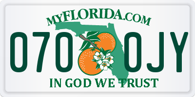FL license plate 0700JY