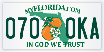 FL license plate 0700KA