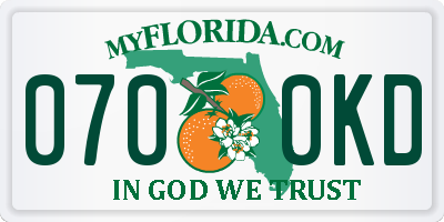 FL license plate 0700KD
