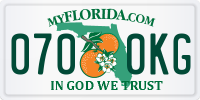 FL license plate 0700KG