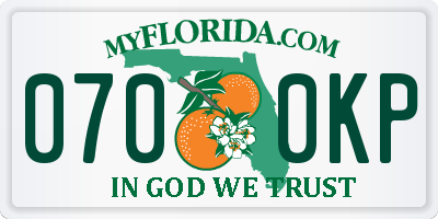 FL license plate 0700KP
